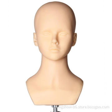 Plastic wig display mannequin head with shoulder  display jewelry